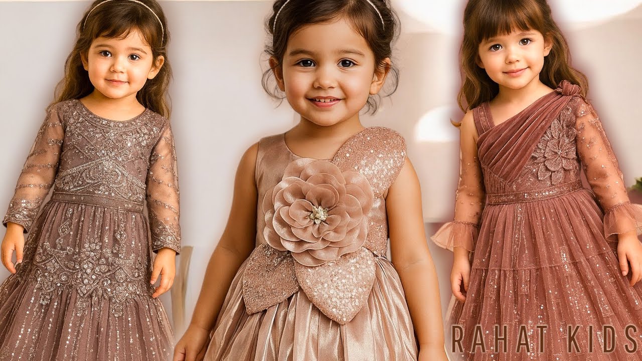 "Stunning Girls' Party Wear Unveiled: Farshi Shalwar, Lahnga, Kurti & Plazo Styles at Rahat Kids!"
