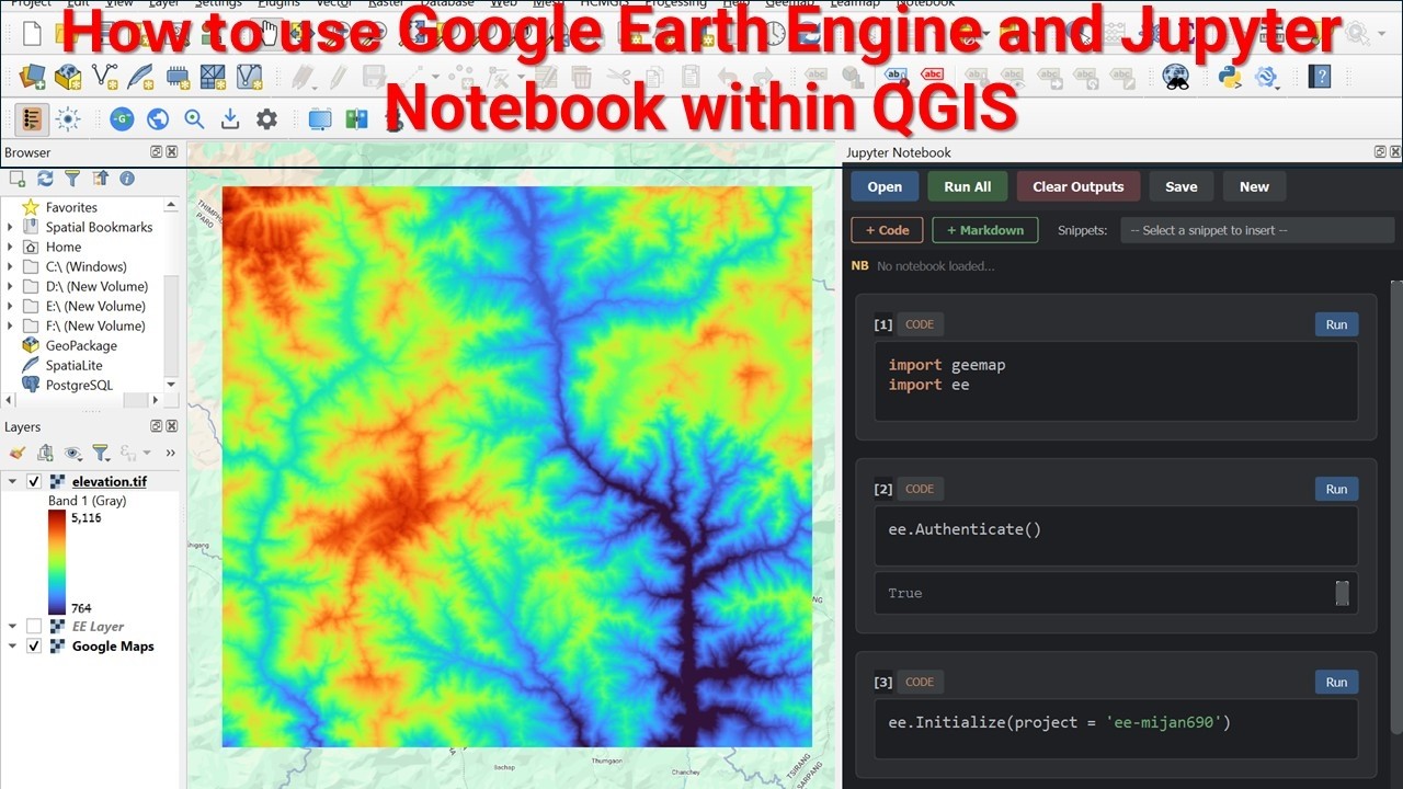 Downloading Images from Earth Engine in QGIS and ArcGIS pro - YouTube