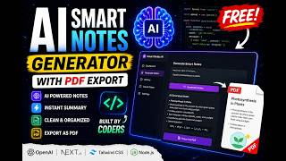 I Built an AI Smart Notes Generator with PDF Export | AI API | Flask | HTML | CSS | Vue.JS