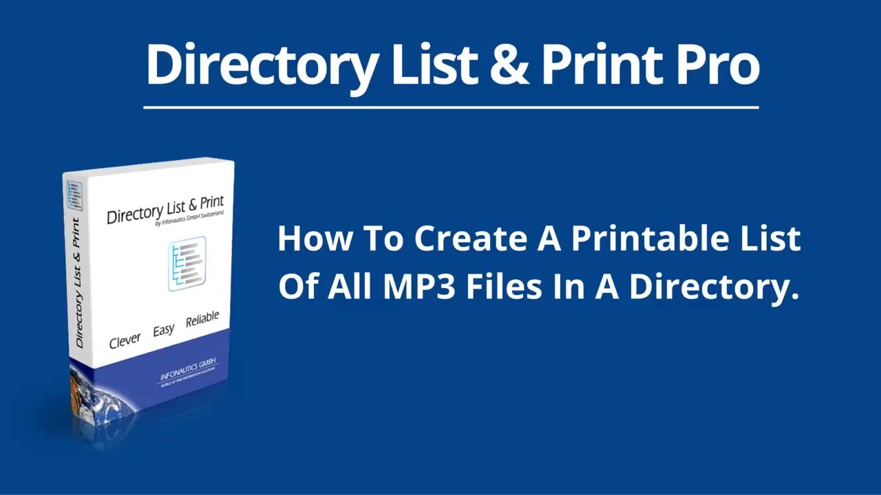 how to create a printable list of all mp3 files in a directory youtube