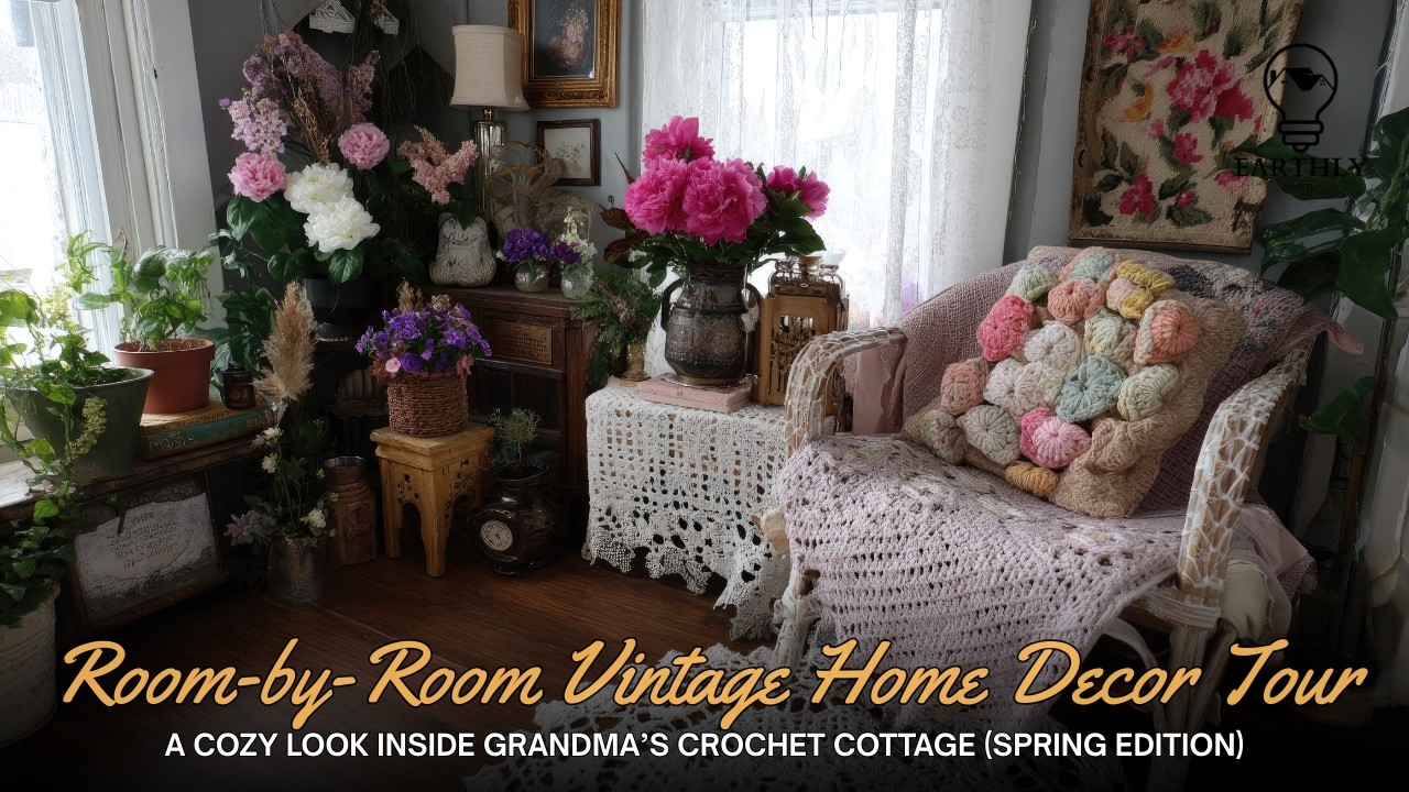 Spring Vintage Cottagecore Tour 🌷 Cozy Home Decor Ideas + Crochet & Antique Finds