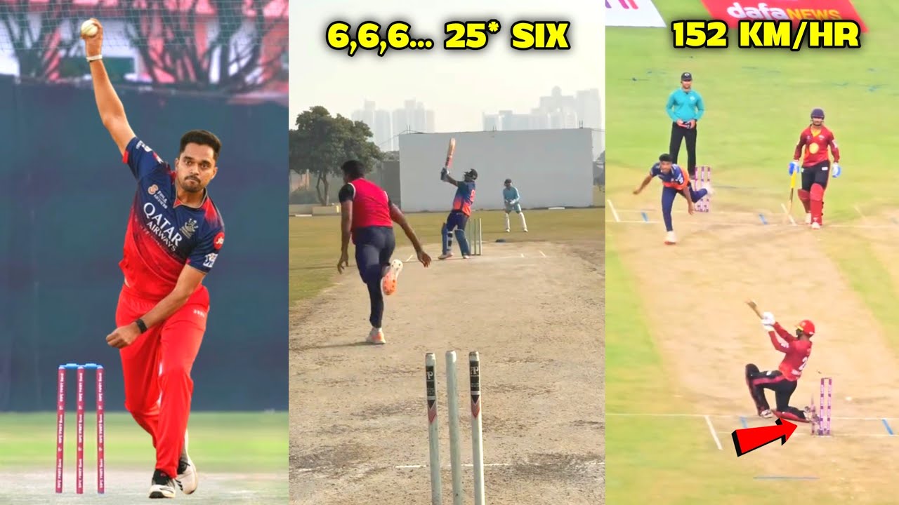 Mangesh Yadav Batting and Bowling Video | RCB’s New All-Rounder Mangesh Yadav Bowling and Batting