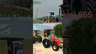 Real vs Game Tractor Towing Battle 🚜 John Deere vs Swaraj 855 | कौन है असली King? 😱