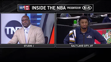 Shaq and Donovan Mitchell Have an Awkward Exchange in Postgame