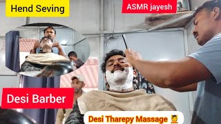 Desi ASMR Barber Clean Seving Cutting 🤦 #Desi #Tharepy #Massge #Indiyan Barber Salon 💆 ||