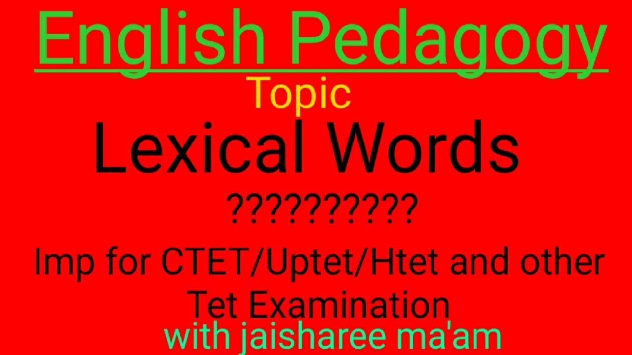 Lexical Words YouTube