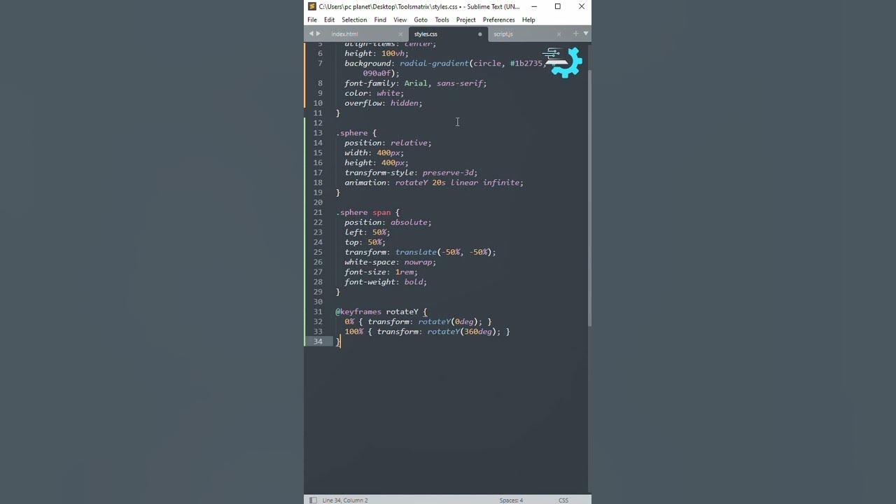 3D Rotating Text Sphere Using HTML, CSS, JavaScript - YouTube