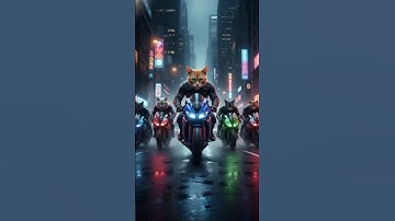 Cat Motorcycle Race Gone Wrong! 🏍️🐱 Police Chase | Unexpected Ending! #ai #funnycats #viral