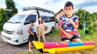 Family ตะลอนทัวร์Ep20 พาน้องปองคุณตามหา Banana Boat เขื่อนลำแซะ