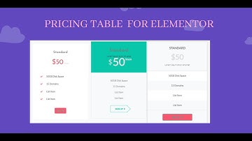 Custom pricing table addon for elementor (free)