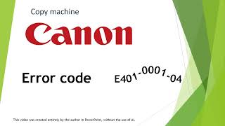 Canon iR ADV C3325 error code E401-0001-04