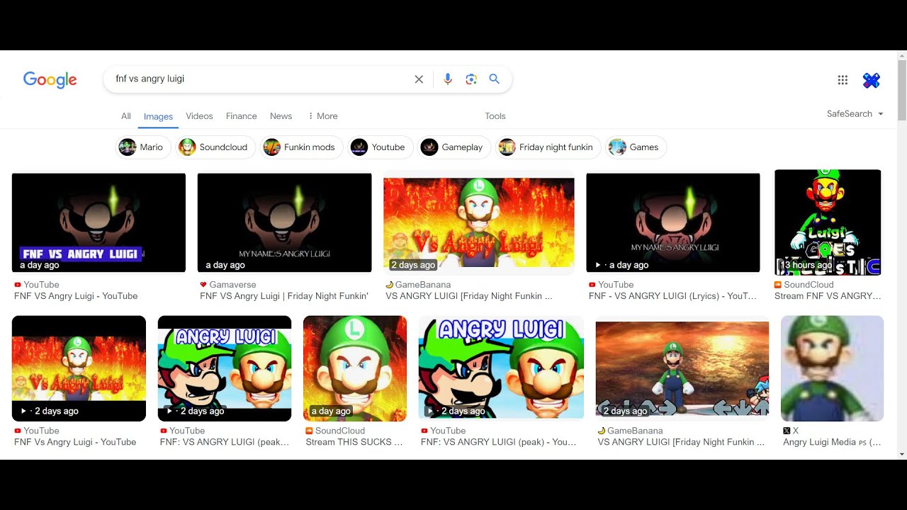 fnf vs angry luigi Lyrics but every word is a google image