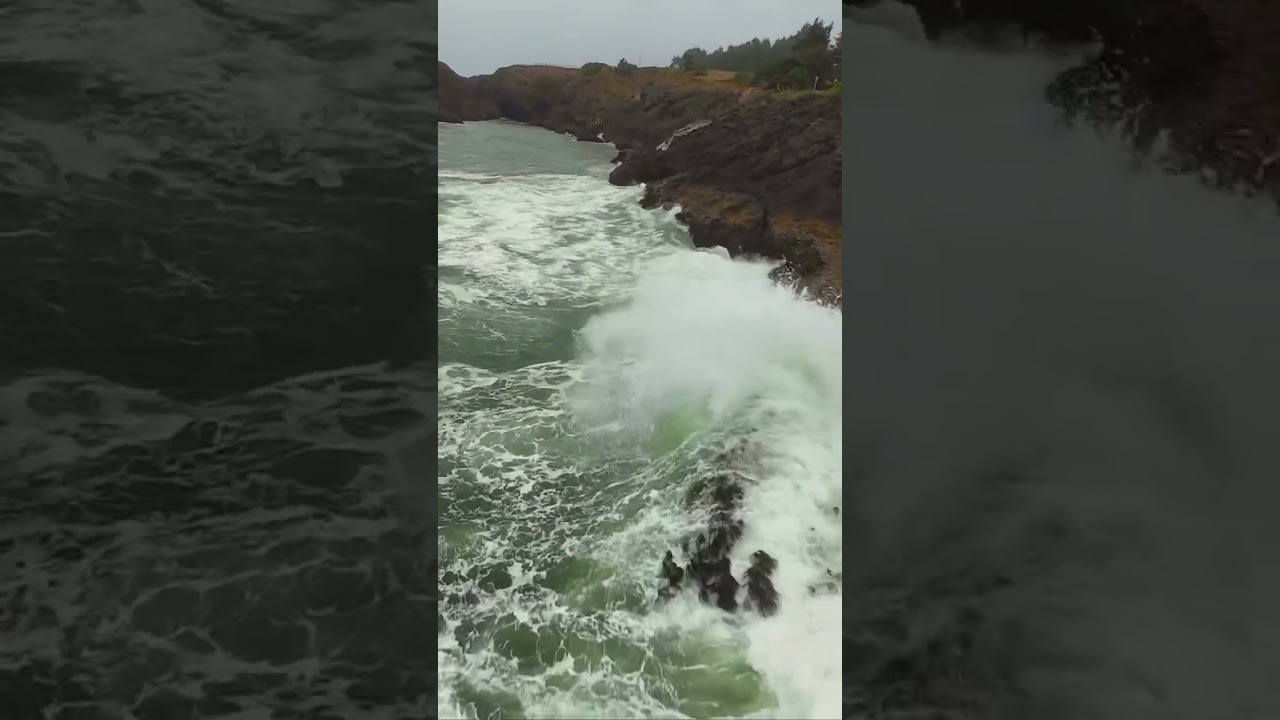 Wild Pacific on the Oregon Coast: Massive Waves Hitting Rocks | DJI Avata