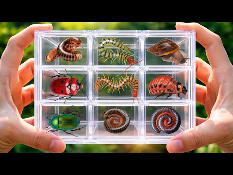I Collected 9 Amazing Mini Creatures in One Box! #millipede #insects #animals #centipede #wildlife