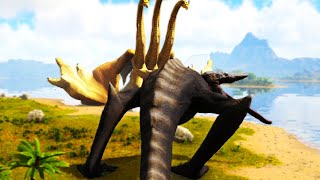 King Ghidorah BATTES  THE ALPHA SKULL CRAWLER (ARK FINALE MODDED #23)