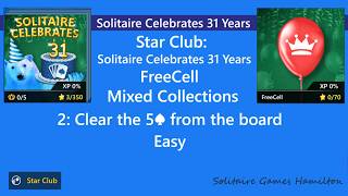 Star Club | Solitaire Celebrates 31 Years | FreeCell #2: Easy - Clear the 5♠ from the board