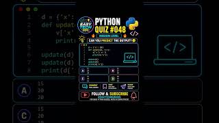 🐍 PYTHON QUIZ#048🔥Can you predict the output? #Python #CodingQuiz #LearnPython #Programming #Coding