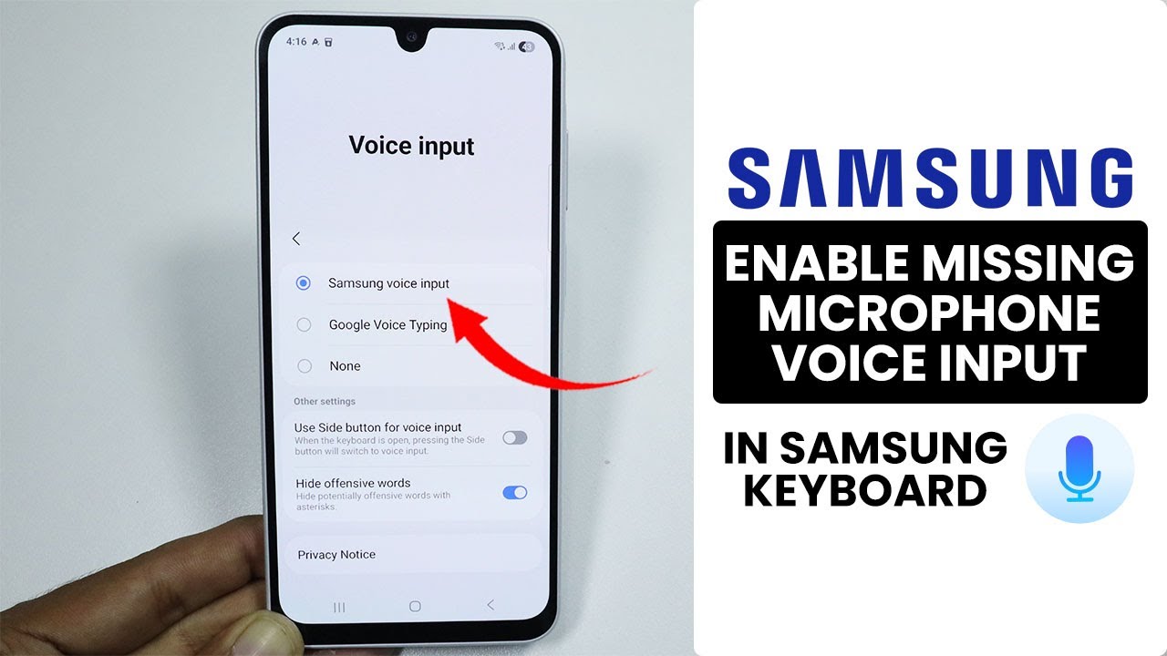 How to Fix Missing Microphone Voice Input in Samsung Keyboard - YouTube