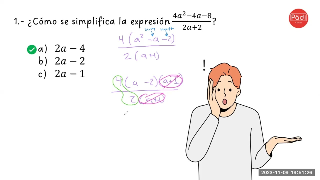 Simplificación de expresiones algebraicas/ Preguntas tipo EXANI-II/ Pensamiento Matemático