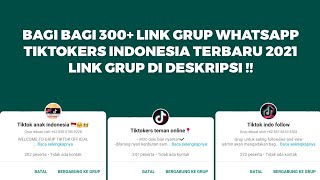 Bagi Bagi Link Grup WhatsApp Tiktokers Indonesia 2021