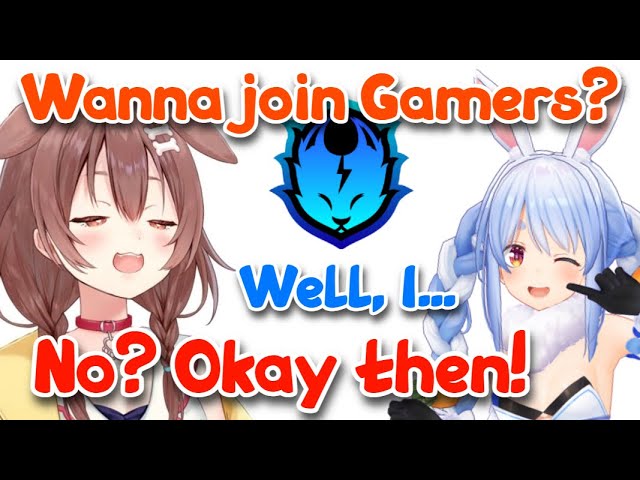 Korone Invites Pekora to Join Gamers But Immediately Takes It Back Before She Can Reply [Hololive]