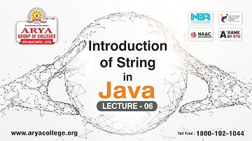 AIET | Java | Lecture-06 | Introduction of String in Java
