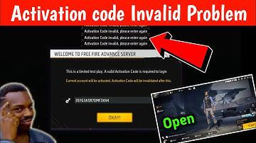 Activation code Invalid Please Enter Again Problem Solve in Free Fire OB51 Advance Server
