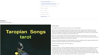 Taropian Songs tarot update: new ebook-in-progress