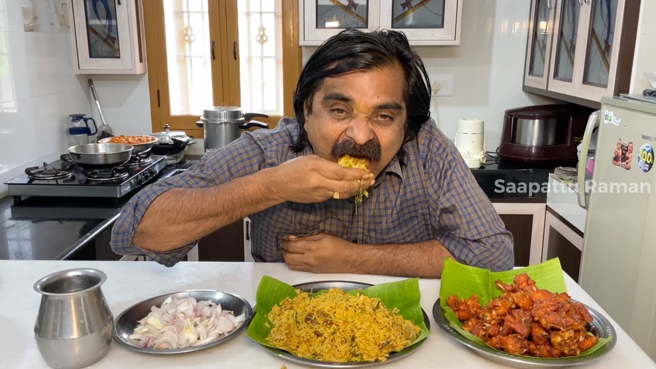 New Year Special Eating!! Mutton Biryani & Chili Chicken Eating ...