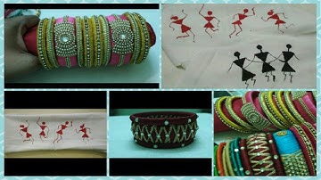 warli art dolls using vegetable(potato) block printingIImy thread bangle collection II