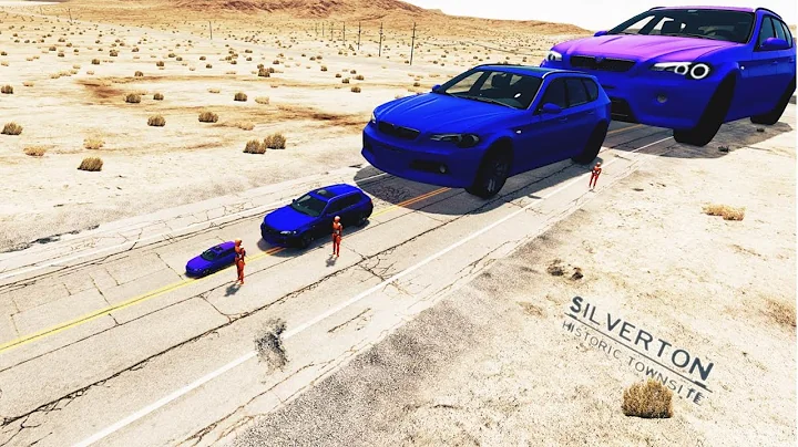 Small Cars To Big Cars With Train - Cars vs Rail and Giant Pit - BeamNG.drive