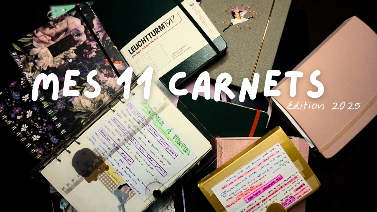 11 carnets pour atteindre TOUS mes objectifs  en 2025 | Système d'organisation
