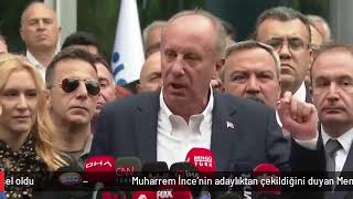 MUHARREM İNCE ADAYLIĞINDAN ÇEKİLDİĞİNİ AÇIKLADI... DUYAN GENÇLERİN BAZILARI GÖZYAŞLARINI TUTAMADI !.