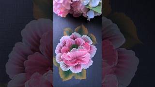 One stroke Rose flower painting 🎨🌿🌺🪴#shorts#viral#trending