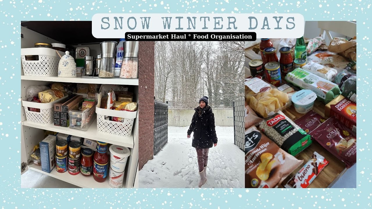 Χιονισμένες Χειμωνιάτικες Ημέρες :Βολτούλα - Supermarket Haul - Τακτοποίηση Ψυγείου και Τροφοθήκης!