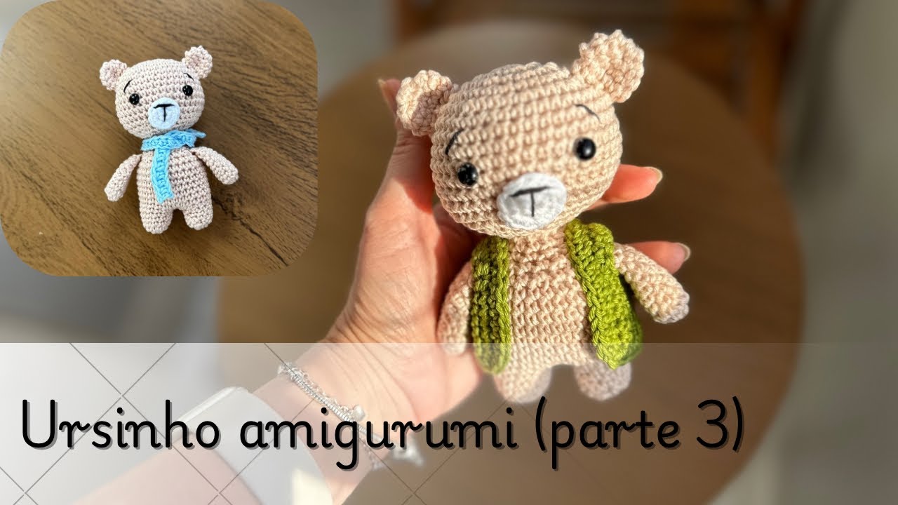 Ursinho amigurumi (parte 3) - Acessórios (cachecol e colete)
