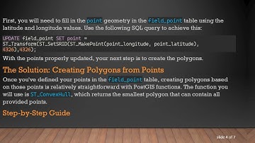 Creating Polygons in PostGIS Using Geometry Points from Latitude and Longitude Coordinates