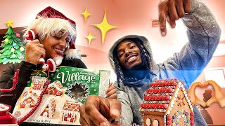 GIRLFRIEND VS BOYFRIEND GINGERBREAD HOUSE CONTEST🎄🫶🏽🎅🏽 | Vlogmas Day 5