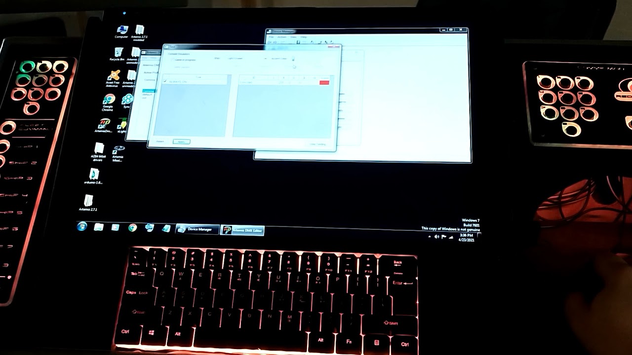 Artemis Starship Bridge Simulator - Comms - integrated backlit keyboard
