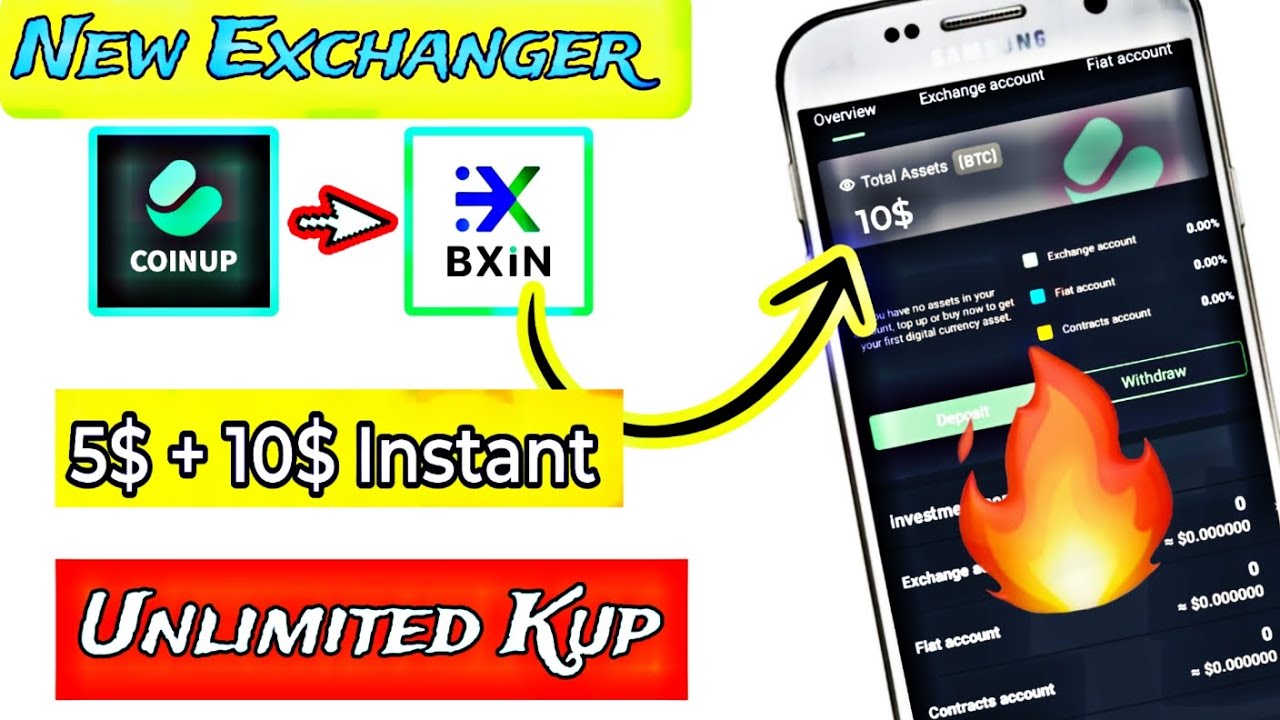 Instant $5+10$ Payment || CoinUp Exchange 10$ ||  Bxin Exchange 5$ Loot || Instant Airdrop || 💲🤑