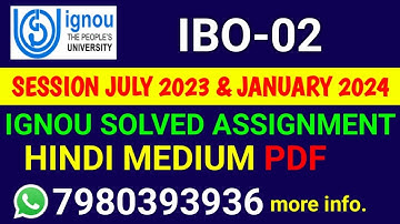 IBO 2 Solved Assignment 2023-24 Hindi, IBO 2 Solved Assignment 23-24, IBO-02 Assignment