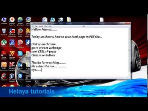 How to save html page in PDF file - YouTube