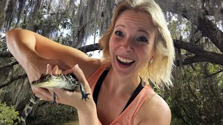 Cajun Food FEAST + SWAMP Tour! ...I held a baby alligator!!