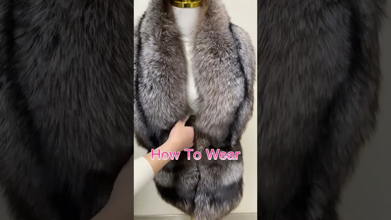 Fox Fur Scarf Luxury Big Fox Skin Scarf Natural Fox Fur Stole Genuine Fox Fur Shawl Pocket Fashion E