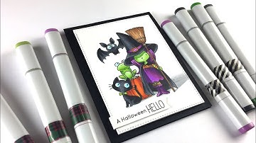 A Halloween Hello - Copic Coloring with Sandy Allnock