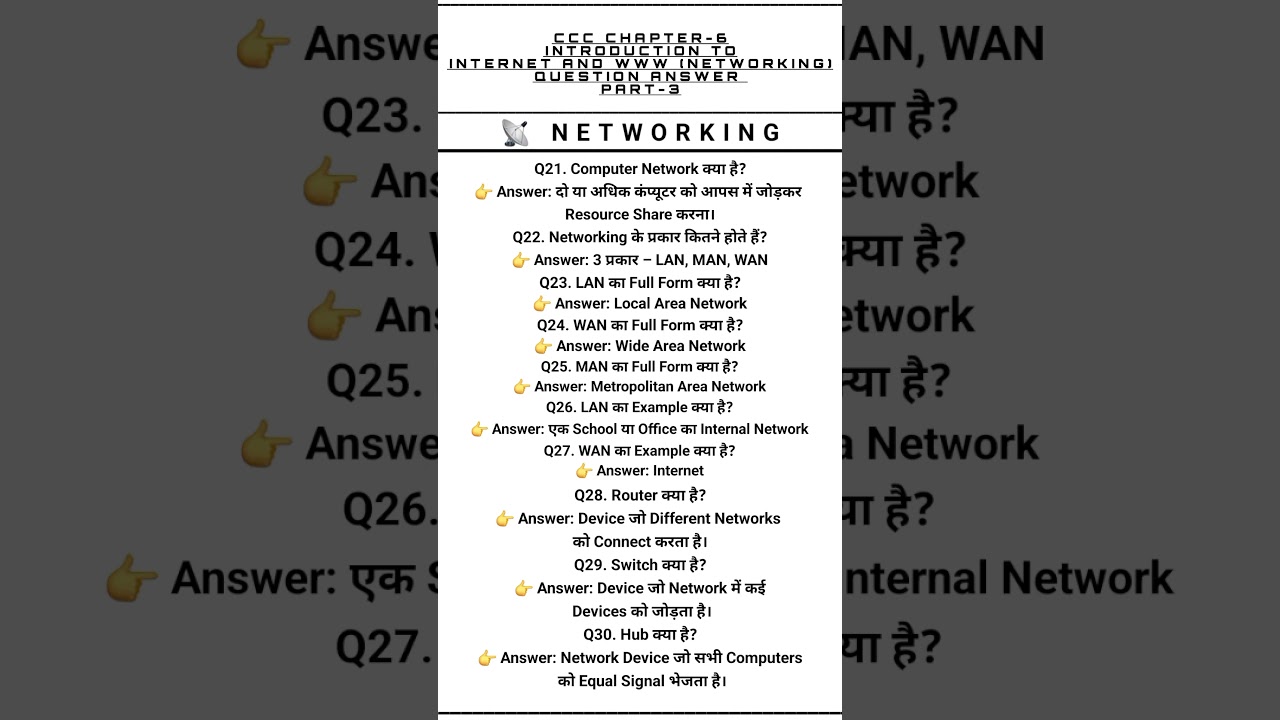 CCC CHAPTER-6 INTRODUCTION TO INTERNET AND WWW(NETWORKING)