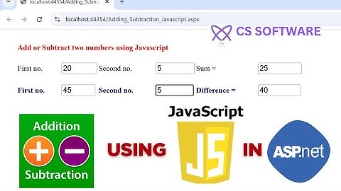 Adding two Numbers in ASP.Net using Javascript | Subtract two Numbers