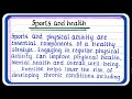 Sport and health essay  sports for healthy life  essay importance of sports essay in english