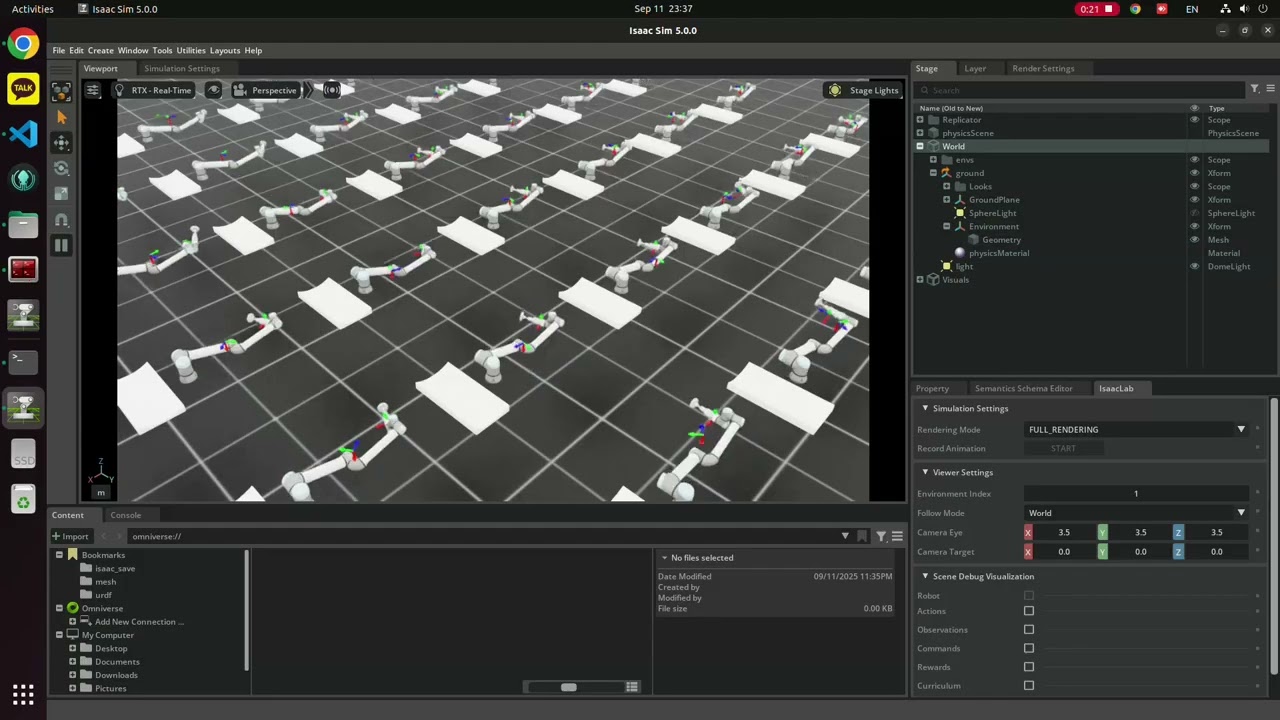 20250911: IsaacLab Task 3; ur10e reach training using skrl