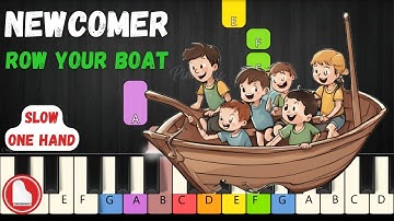 Row Row Row Your Boat 🚣‍♂️ SLOW EASY Colored Piano Tutorial For BEGINNER
